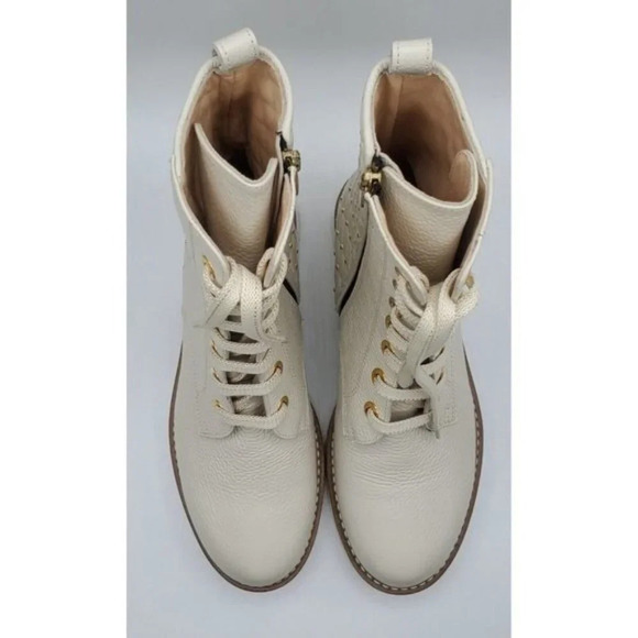 RON WHITE WOMEN  Sz 39 Fearn Snow (White) Ankle Boot Soft Tumbled Calf Studs - Picture 3 of 10